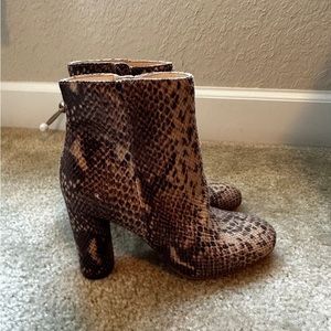 INC Snakeskin Booties